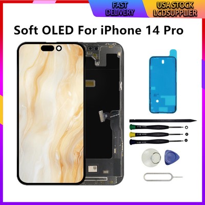 Soft OLED Display LCD Touch Screen Digitizer Frame For iPhone 14 Pro + Tools USA