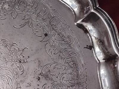 EG Webster & Son Int'l Silver Round Scalloped Silver Plate EG Webster & Son Int'l Silver Round Scalloped Silver Plate