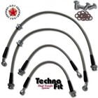 For 1990 91 Honda Prelude Si FRONT + REAR Techna-Fit Stainless Steel Brake Lines