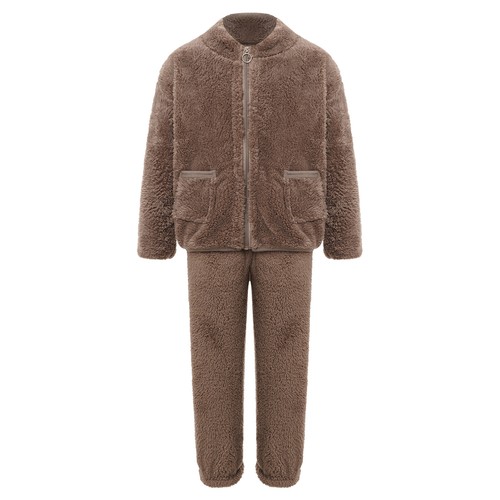 Unisex Kids Outfits Winter Set Long Sleeve Sleepwear Zipper Stand Collar Casual - Picture 40 of 53
