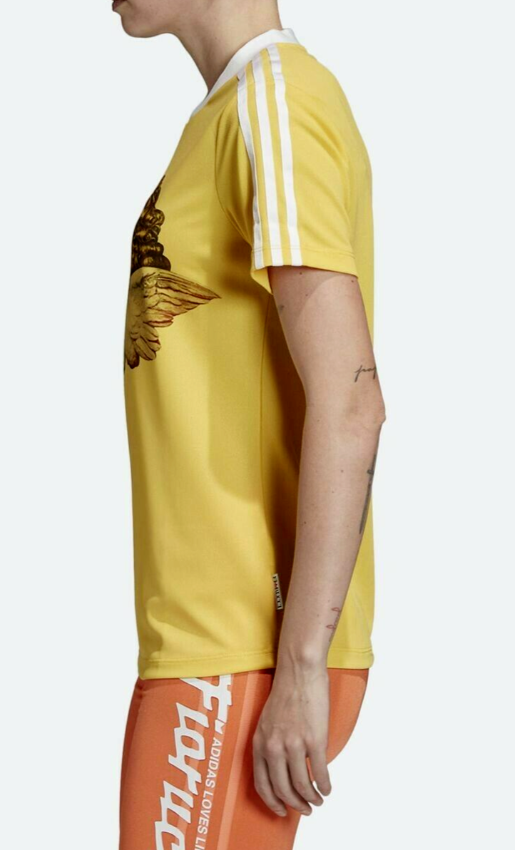 Adidas X Fiorucci Milan Italy Collab Womens T Shirt Yellow Angels