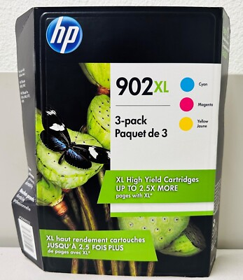 #ad New Genuine HP 902XL Color 3PK Ink Cartridges OfficeJet Pro 6954 6968 $29.99