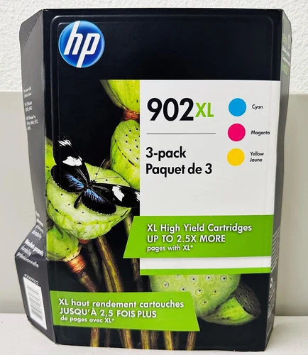 New Genuine HP 902XL Color 3PK Ink Cartridges OfficeJet Pro 6954 6968