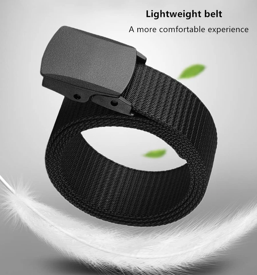 Cinturón táctico de plástico para hombre con hebilla de leva correas de lona de nailon cintura al aire libre EE. UU. Foto 2 de 4