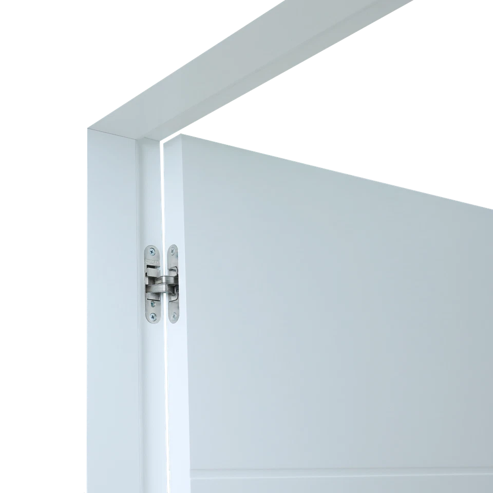 Weißlack Design Tür Zarge Modell D-4 H, stumpf verdeckte Bänder, weiß Magnet TOP - Bild 2 von 3