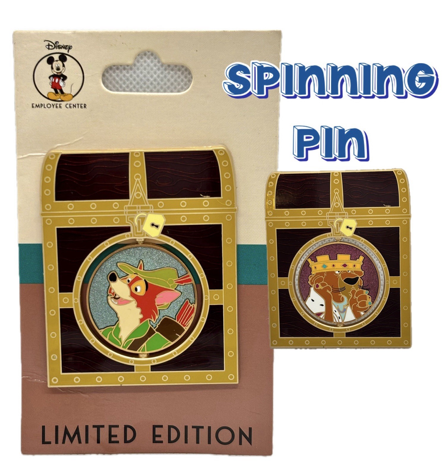 DEC-Good Vs. Evil-Robin Hood & Prince John LE 250 Spinner Treasure Chest Pin NEW
