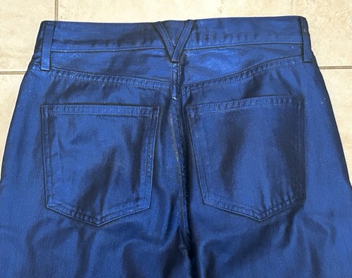 Pantalones de mezclilla Veronica Beard Dylan largos rectos tiro alto talla 27 azul marino - Imagen 7 de 7