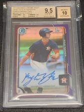 Kyle Tucker #BCAKT (RC) 2015 Bowman 1st Chrome Purple Refractor Auto/250 BGS 9.5