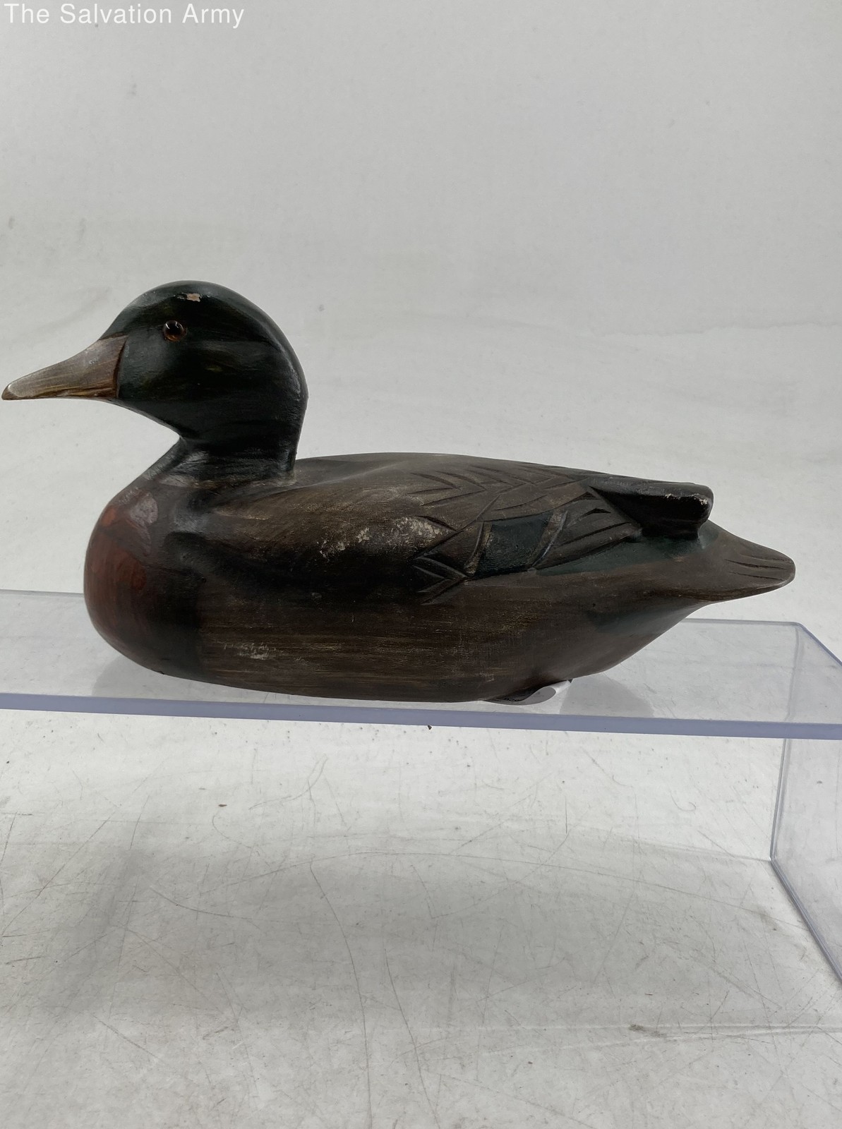 Black Brown Hand Carved Wooden Collectible Hunting Sports Duck Decoy