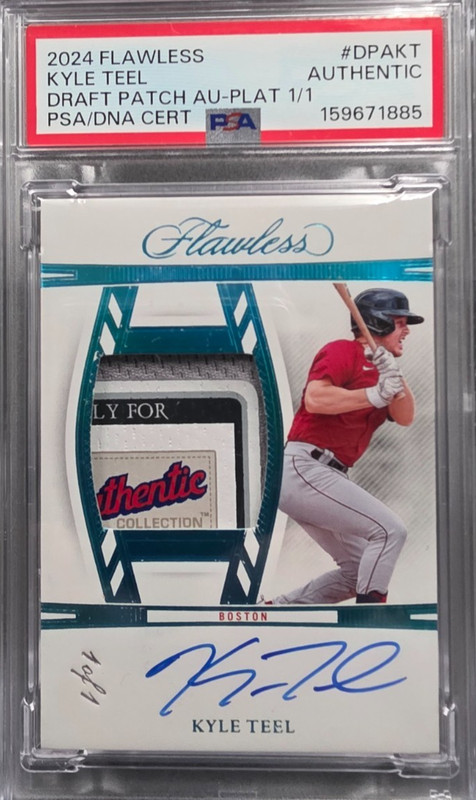 2024 KYLE TEEL FLAWLESS DRAFT PATCH AUTOGRAPH ONE OF ONE DPA-KT (PSA AUTHENTIC)