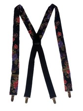 Vintage Suspenders Made In Germany By Gas With Floral Designs