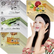 Korean Skin Care Sheet Mask Collection Essence Treatment Pack Mix 4type (40pcs)