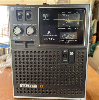 SONY ICF-5500A FM/MW/SW 3BAND RECEIVER SKY SENSOR BCL Radio Black