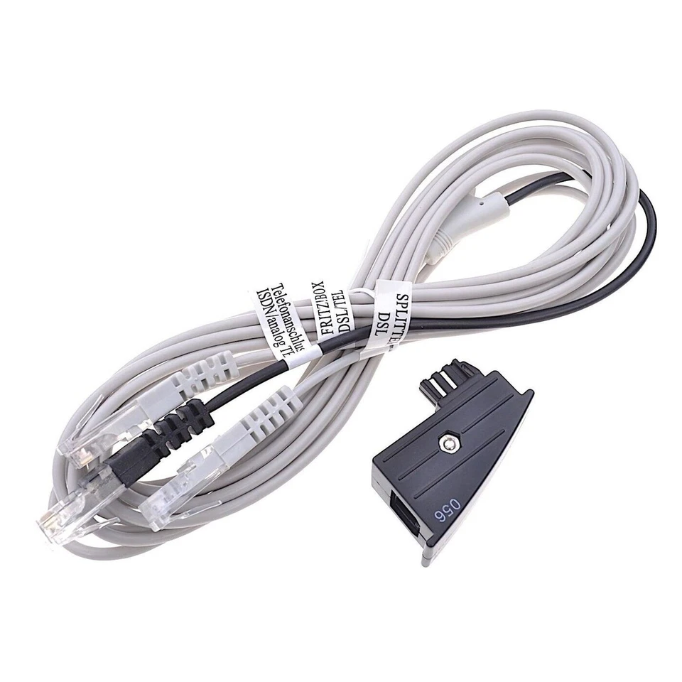 Cable original AVM Fritz!Box Y DSL Internet RJ45 Y + adaptador TAE negro