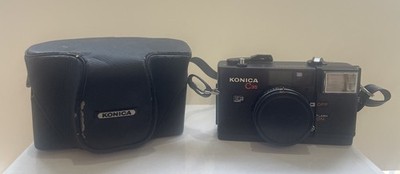 KONICA C35 EF Point & Shoot 35mm Film Camera 38mm f/2.8 with Case  (Not Tested)