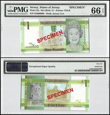 Jersey 1 Pound, 2010 ND, P-32as, SPECIMEN, PMG 66