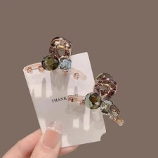 Cute Mini Rhinestones Pearl Hair Claws Exquisite Small Shark Clip For Bangs