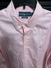 Ralph Lauren Classic Fit Pink Men  s Dress Shirt, Size 17 34/35