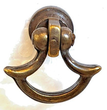 Small brass axe Dutch drop handle antique cupboard door drawer cabinet pull knob