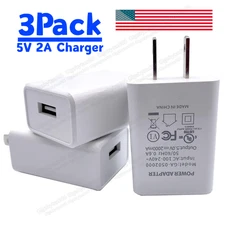 3 Pack Universal 5V 2A USB Wall Charger AC Charging Power Adapter US Plug Lot