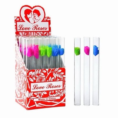 Love Roses Glass Tubes 36pcs-1BOX -WHOLESALE PRICE-FAST SHIPPING  