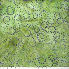 1 Yard Cut of Lunn Fabric Dotty Swirls Batik 100 Cotton 4007 Limelight Green