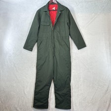 Vintage Coveralls Mens L 40x28 Green Insulated Canvas Workwear Talon Jumpsuit