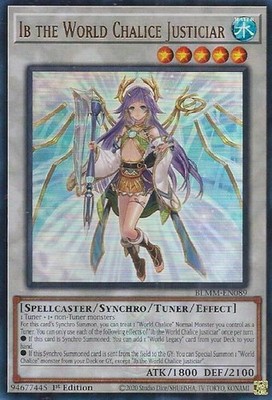 YUGIOH: 1x Ib the World Chalice Justiciar BLMM-EN089 Ultra Rare Battles of Legen