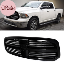 Grille Gloss Black Front Grille Compatible with 2013-2018 Dodge Ram 1500 Big Hor