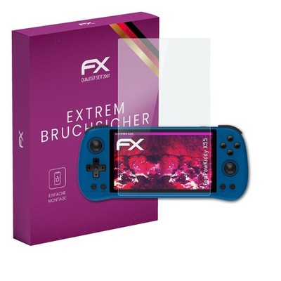 atFoliX Glasfolie für PowKiddy X55 Displayfolie 9H Schutzpanzer