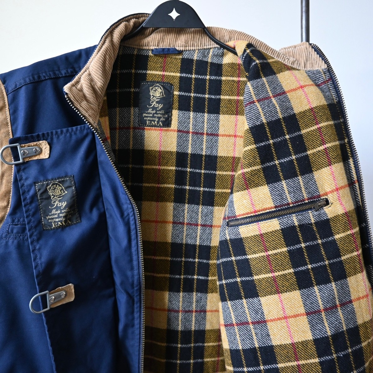 fireman EMA Fay 1980-90s Vintage 西口修平 ITALY vest ベストfireman ファイヤーマン Fay over in made blue, dark vest, トップス