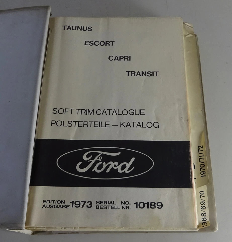 Polstermappe+Farbenkatalog Ford Taunus Capri Escort Transit Granada Da 1968 - Immagine 2 di 4