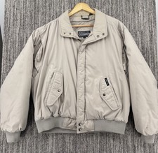 VTG 80s Members Only Beige Men's 44 Full Zip Up Puffer Jacket Insulated Fits XL
