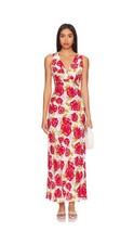 FAITHFULL THE BRAND Acacia Maxi Dress - Isadora Floral Red Size M US 6
