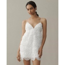 BHLDN XS V-Neck Tulle Rosette Mini Dress