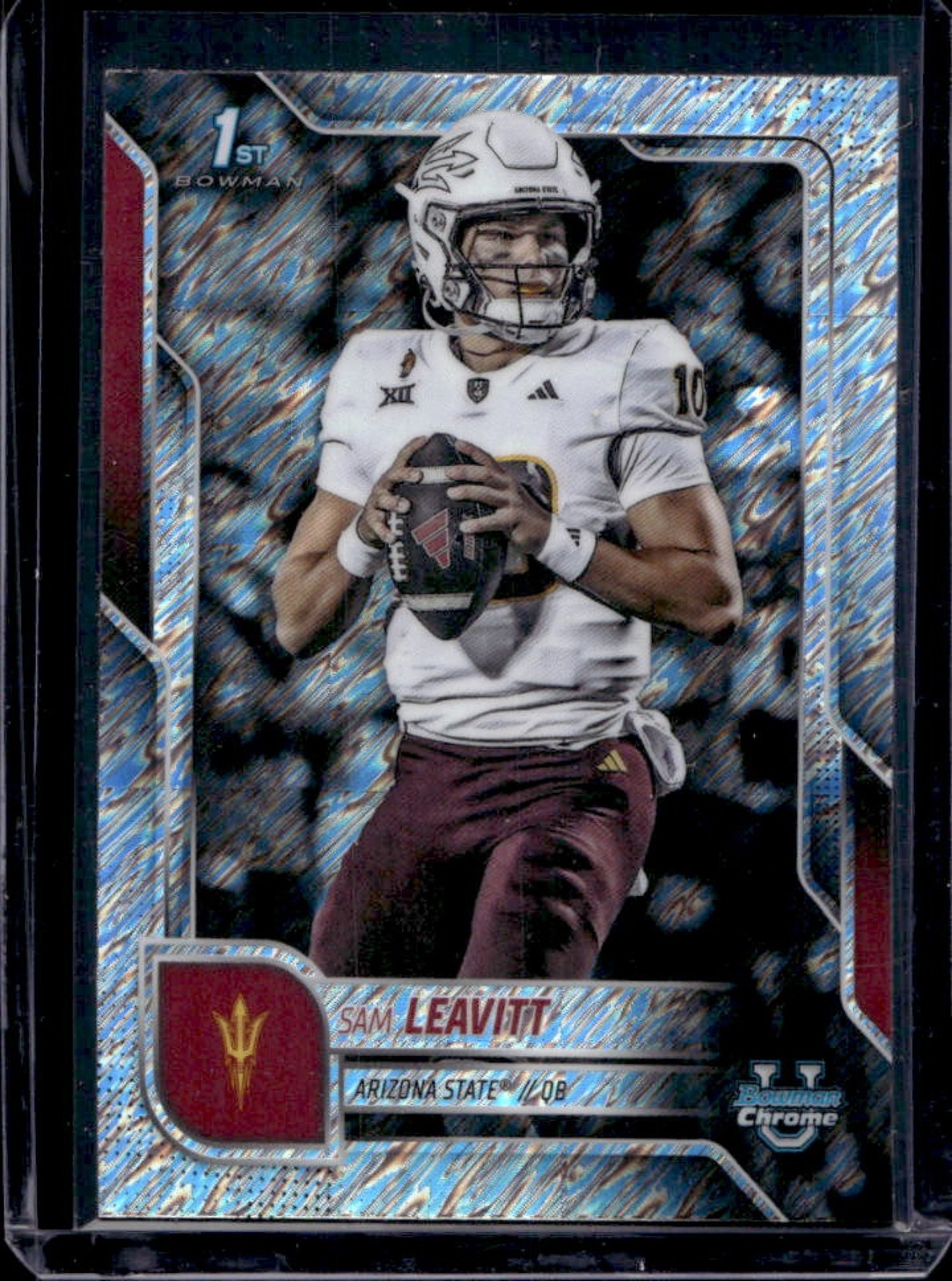 2025 Bowman Chrome U Sam Leavitt Shimmer Refractor 1st #195