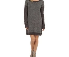 BCBGeneration Long Sleeve Knit Tunic Dress Heather Charcoal XSS NWT