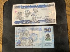 Nigeria 1991/2011 50 Naira XF 2 Banknote Lot.  N3468