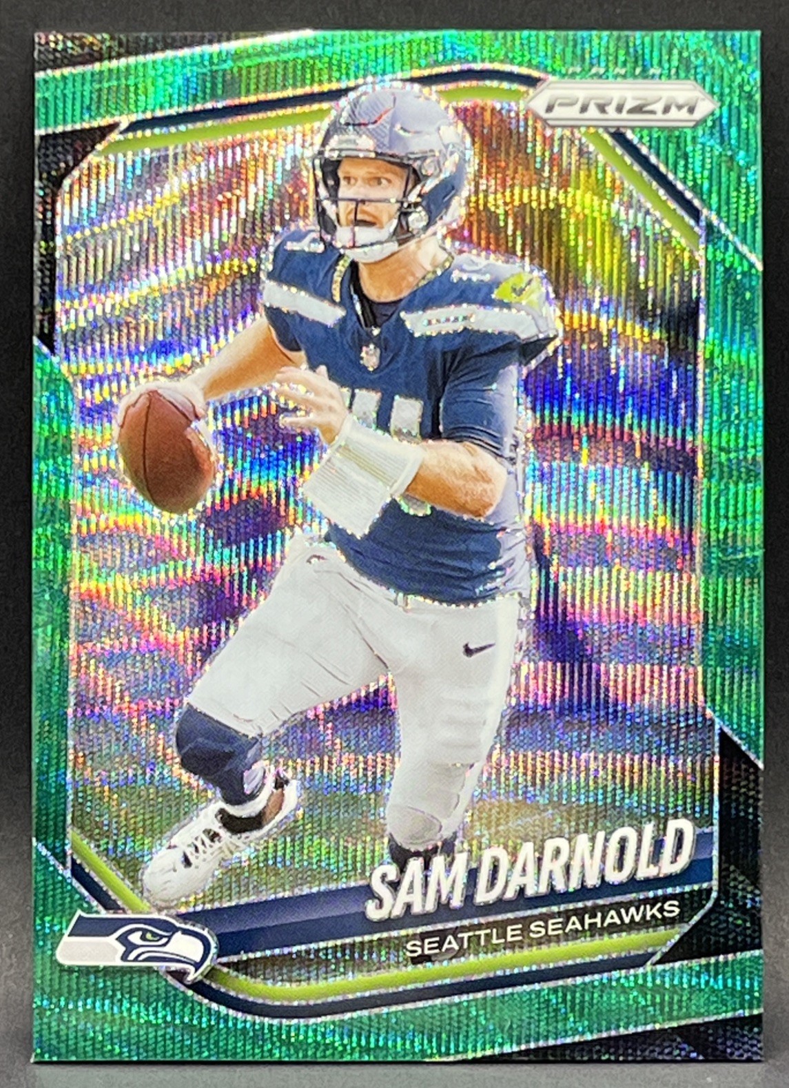 Sam Darnold 2025 Panini Prizm #269 Green Wave Prizm Seattle Seahawks