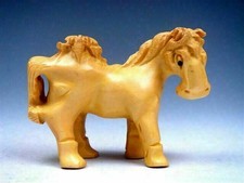 Boxwood Hand Carved Japanese Netsuke Sculpture Lady Bug On Horse Back #09042502