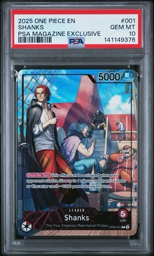 PSA Magazine July 2025 One Piece Shanks Holo Promo Card OP09-001 Psa 10