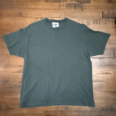 VTG Lee Total Cotton Blank Tee Shirt Medium Green Casual Grunge Made In USA 1990