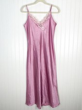 Jones New York Pink Medium Slip Midi Dress Satin Lace Tank