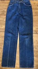 90s Vtg Women Lee Rider High Waisted Straight Leg Jeans Dark Wash Union Made