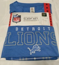 NFL DETROIT LIONS MEN'S SHORT SLEEVE TOP + PANT SET. SIZE MEDIUM 
