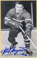 PHIL GOYETTE-RIP  Authentic Autograph Montreal Canadiens NHL 4X6 Hockey Photo