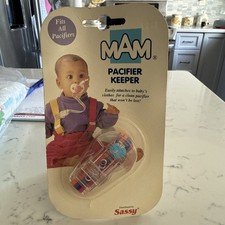 Vintage MAM Pacifier Keeper Clip Set Fits All Pacifiers Vintage 1994 Brand New