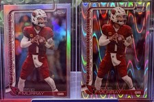 Kyler Murray 2025 Topps Chrome Football Refractor & Raywave #5 Arizona Cardinals