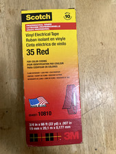 10 PACK 3M Scotch 35 Vinyl Electrical Tape, RED , 3/4"x 66' - 10 Rolls