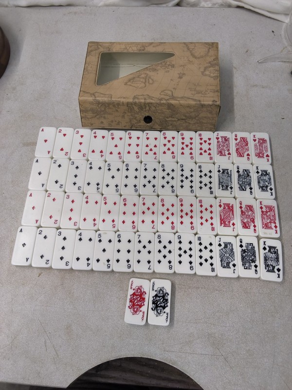 Professional Size Set Of 54Poker Dominos In Case In New Condition